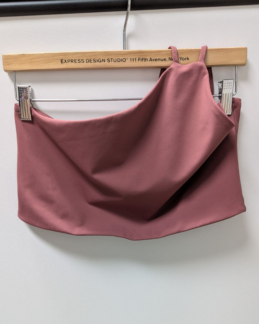 savvi Deep Dusty Pink One-Shoulder Strappy Bralette