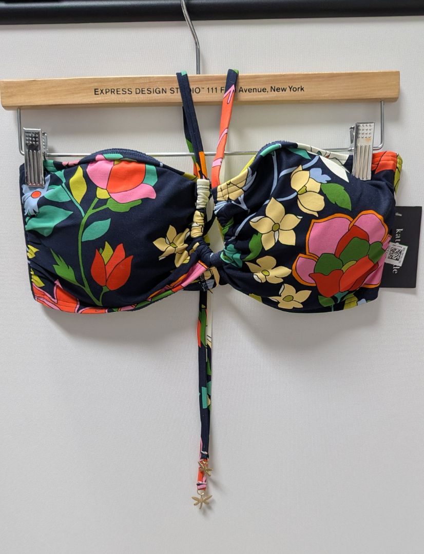 Kate Spade Blue Blazer Bandeau Bikini Swimsuit Set