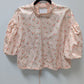 Anthropologie Pink Floral Open-Back Blouse