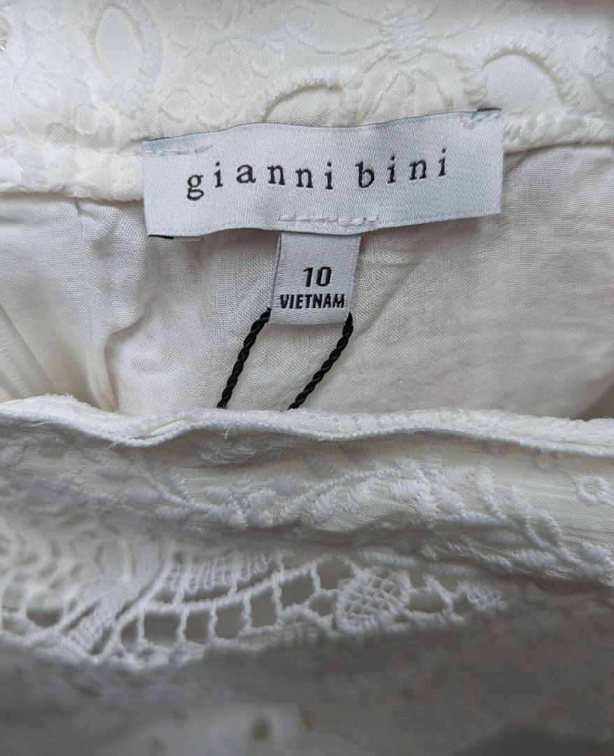 Gianni Bini White Raelynn Embroidered Maxi Dress