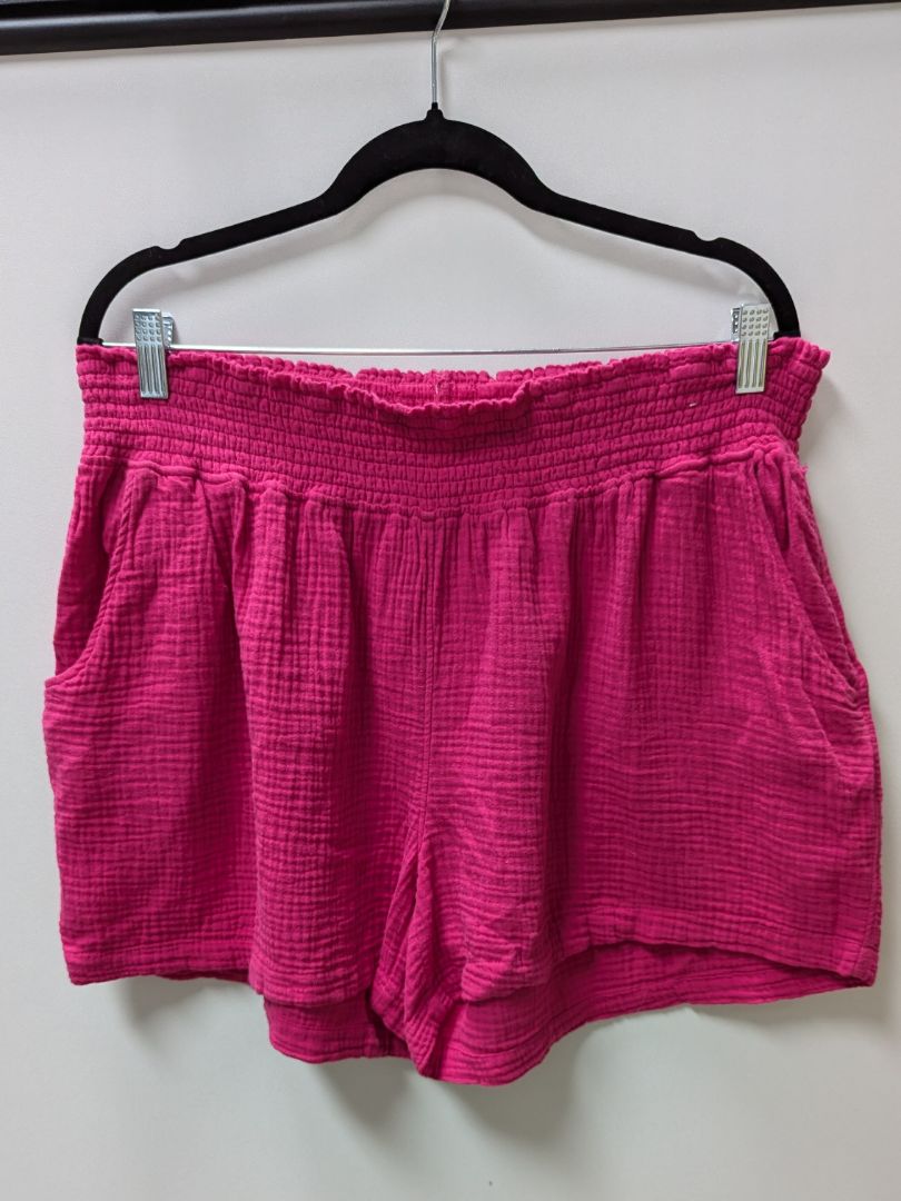 Three Dots Pink Cotton Shorts