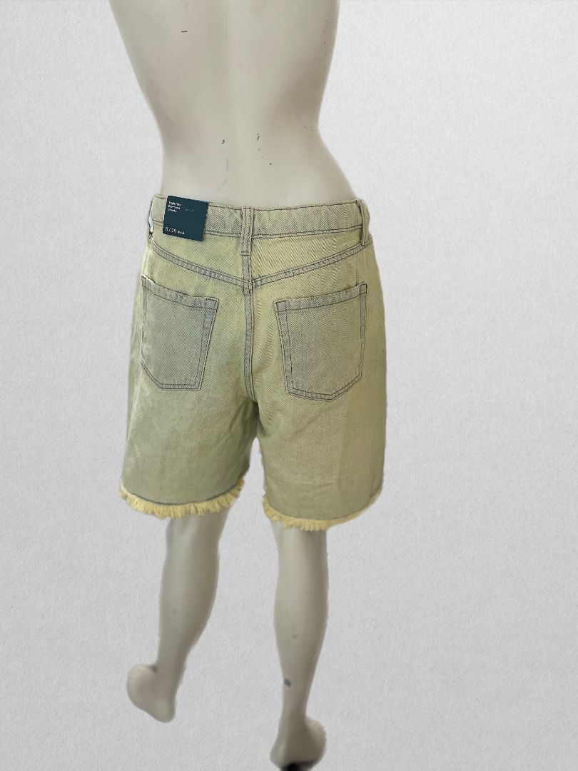 Wild Fable Green High Rise Bermuda Shorts Distressed (6)