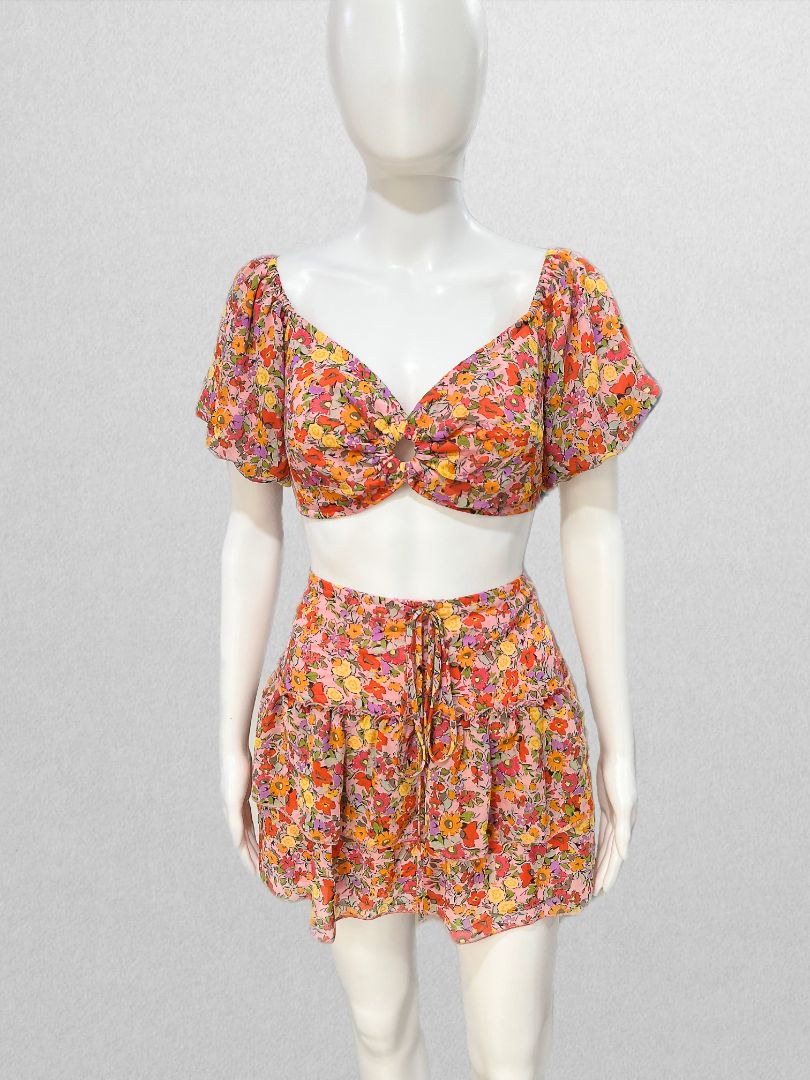 Wild Fable Pink Ruffle Crop Top