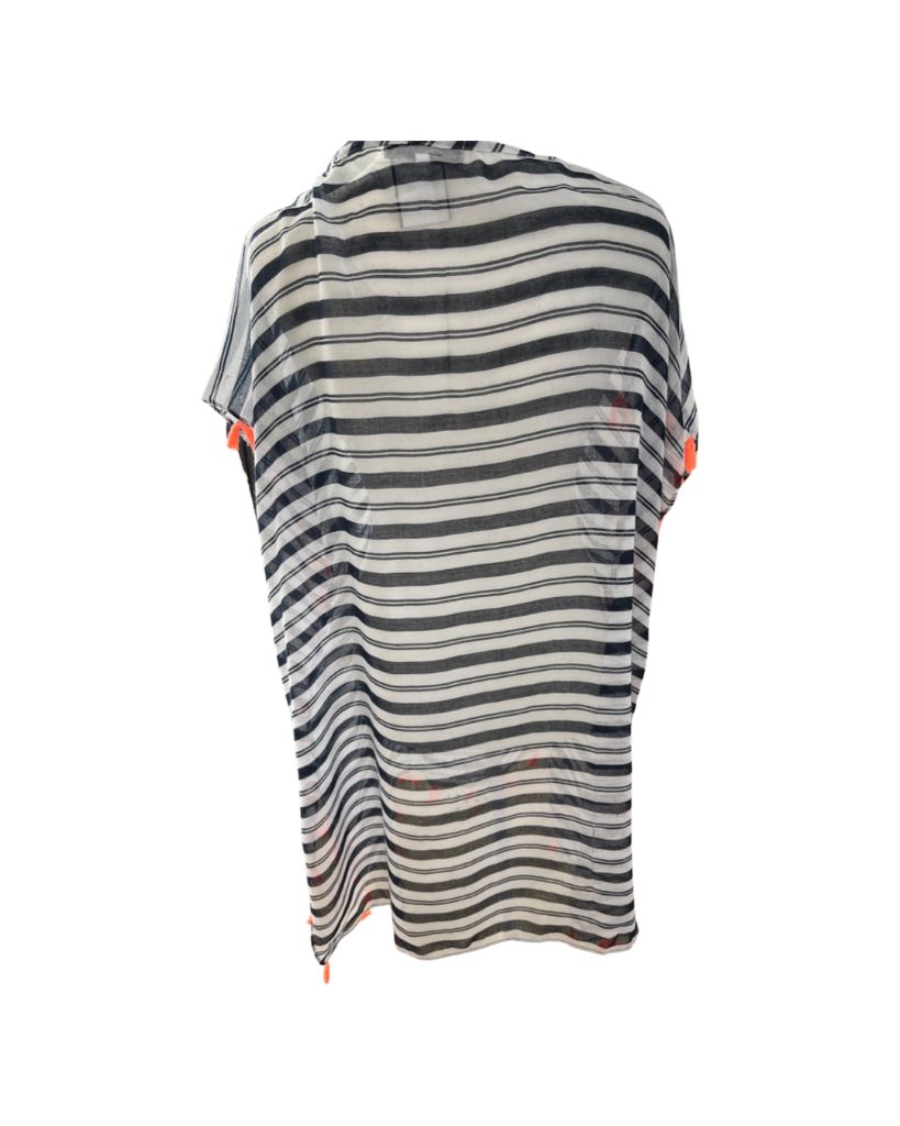 Cotton On White/Navy Striped Cover Up