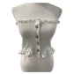 Haute Monde White Sleeveless Ruffled Crop