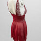 Avid Love Red/White Lace Sheer Lingerie with Thong