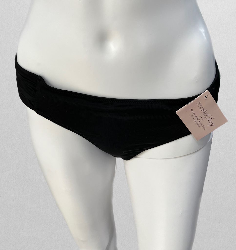 Smart & Sexy Black Bikini Bottom with Ruching (L)