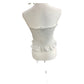 Haute Monde White Sleeveless Ruffled Crop