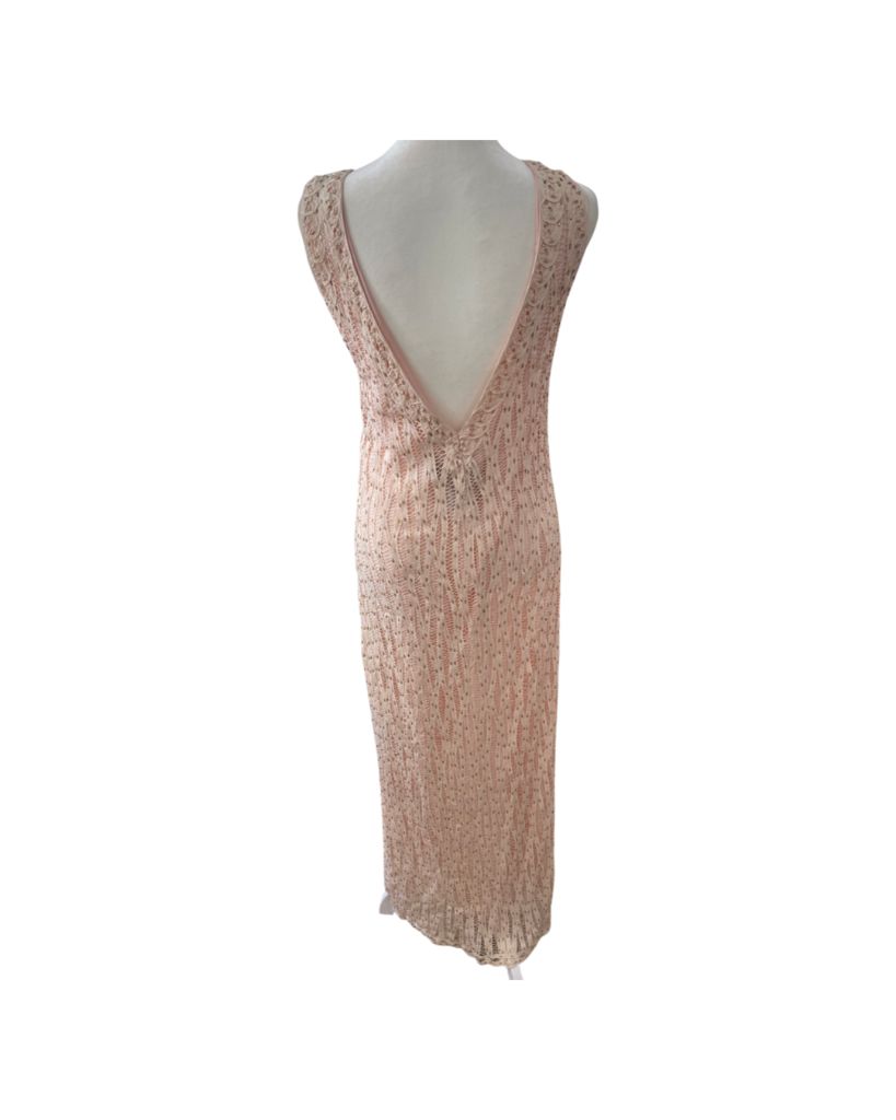 Carole Little Pink Sequin Maxi Dress