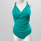 Hilor Teal Macrame Back One-Piece Swimsuit