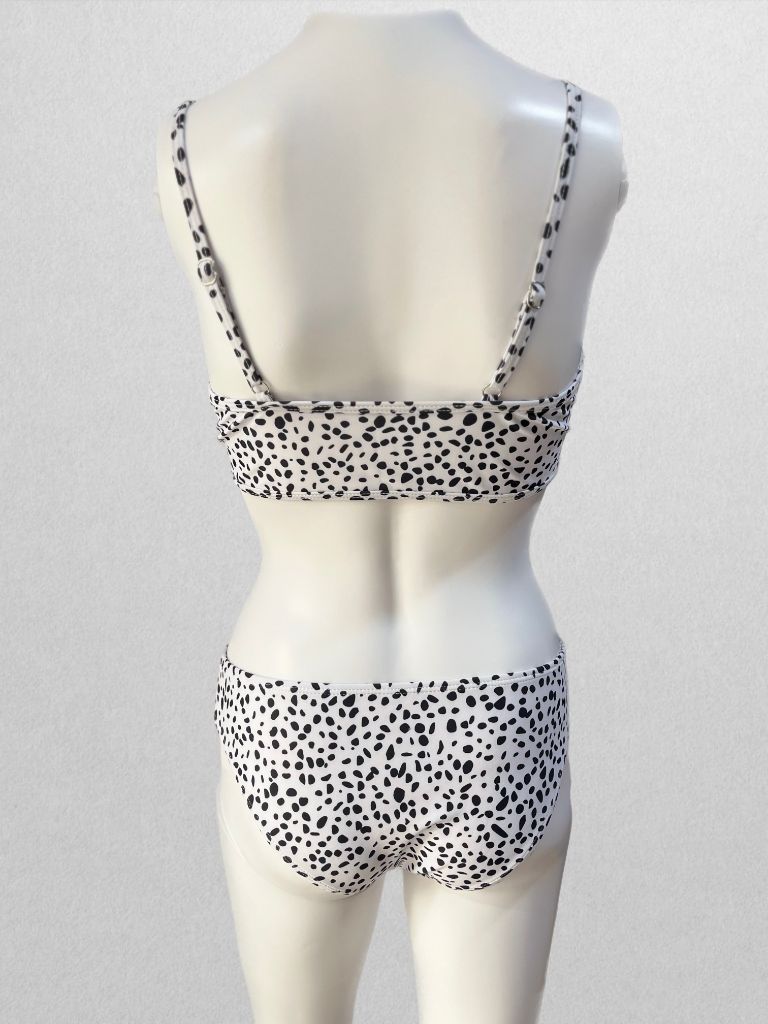 Black/White Polka Dot Bikini Top and Bottom