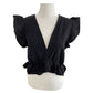 FancyInn Black Ruffled Crop Top