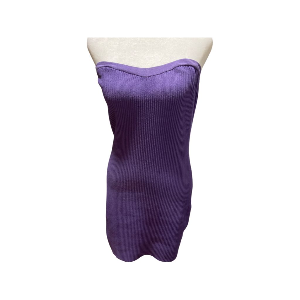 Emory Park Purple Strapless Ribbed Mini Dress