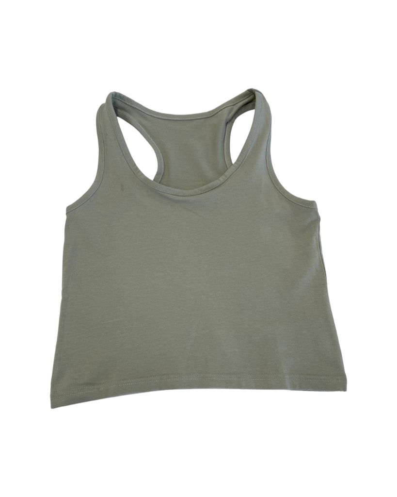 Green Cotton Active Crop Tank