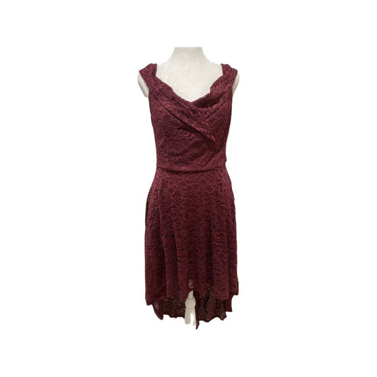 HR Homrain Burgundy High/Low Dress