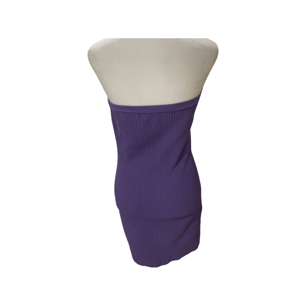 Emory Park Purple Strapless Ribbed Mini Dress