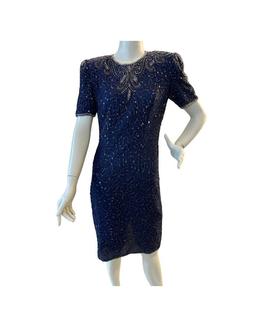 Robert Anthony Vintage Blue Sequin Dress