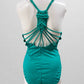 Hilor Teal Macrame Back One-Piece Swimsuit