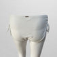 Anne Cole White Bikini Bottom with Ruching and Charms