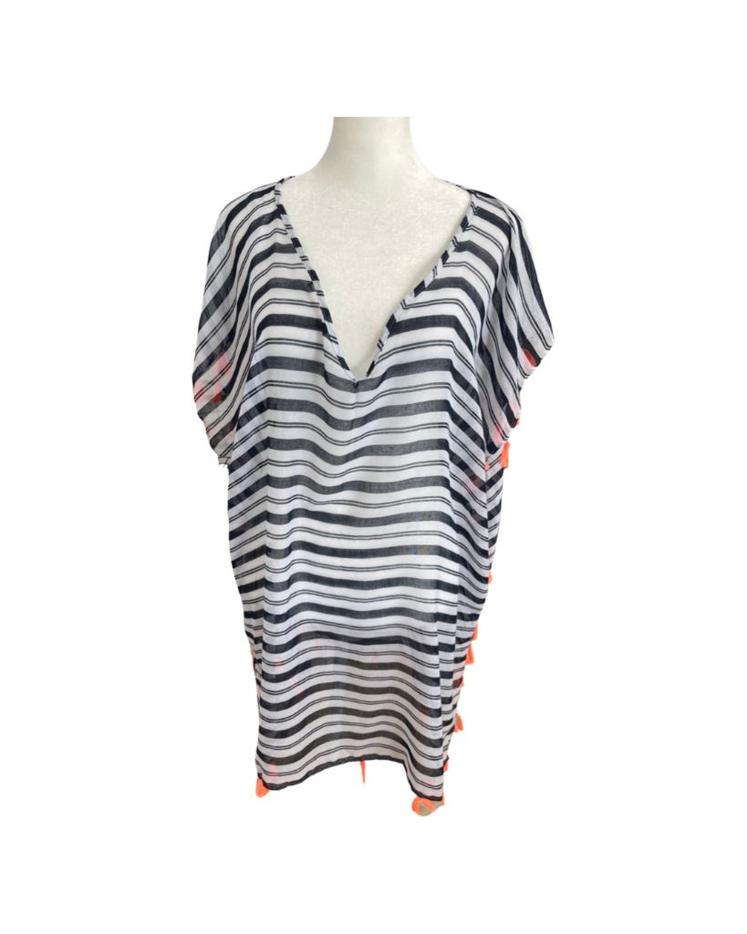 Cotton On White/Navy Striped Cover Up