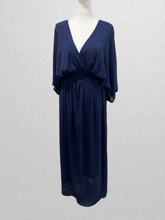 Navy Kimono Sleeve Maxi Dress