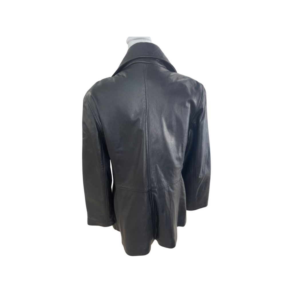 Marc New York Black Leather Jacket with Lapel