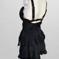 Black Ruffled Tankini Swim Top