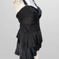 Black Ruffled Tankini Swim Top