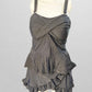Black Ruffled Tankini Swim Top