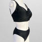 Black Bikini Swim Bottom with Thick Waistband (XS)