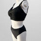 Black Bikini Swim Bottom with Thick Waistband (XS)