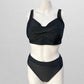 Black Bikini Swim Bottom with Thick Waistband (XS)